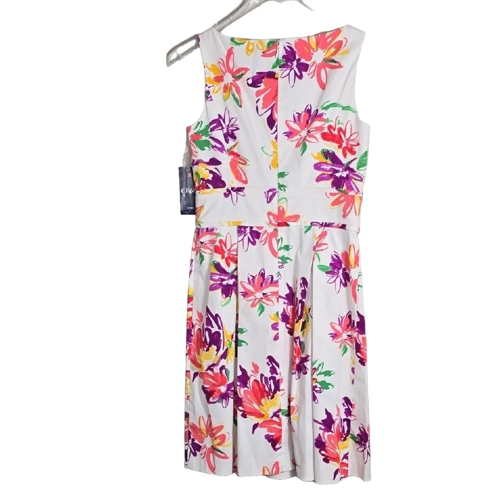 Chaps Pink and Orange Sleeveless Midi Sundress - Picture 4 of 6